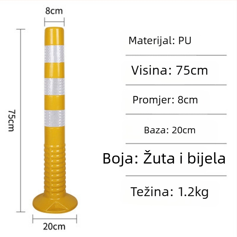 PE plastični upozoravajući stup s PU elastičnim stupom, EVA izolator ceste, reflektirajući stup i vodilni kolčić