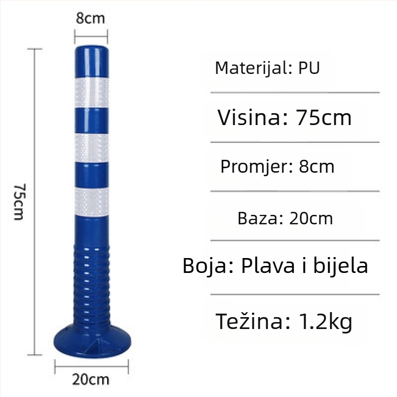 PE plastični upozoravajući stup s PU elastičnim stupom, EVA izolator ceste, reflektirajući stup i vodilni kolčić