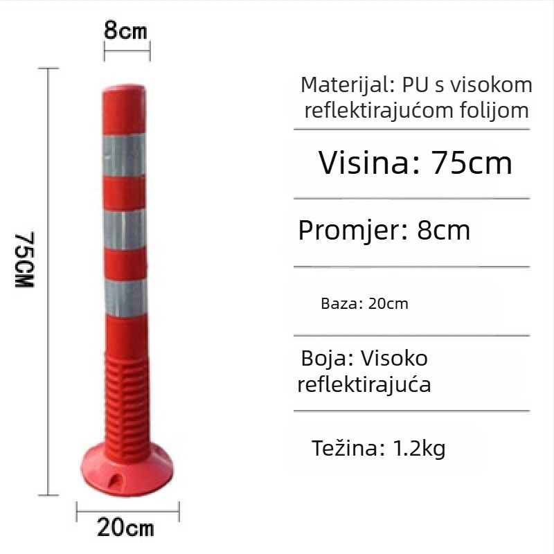 PE plastični upozoravajući stup s PU elastičnim stupom, EVA izolator ceste, reflektirajući stup i vodilni kolčić