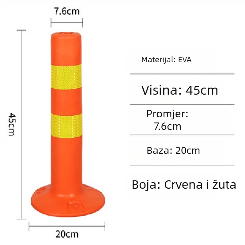 PE plastični upozoravajući stup s PU elastičnim stupom, EVA izolator ceste, reflektirajući stup i vodilni kolčić