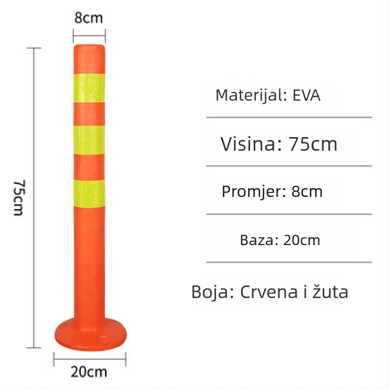 PE plastični upozoravajući stup s PU elastičnim stupom, EVA izolator ceste, reflektirajući stup i vodilni kolčić