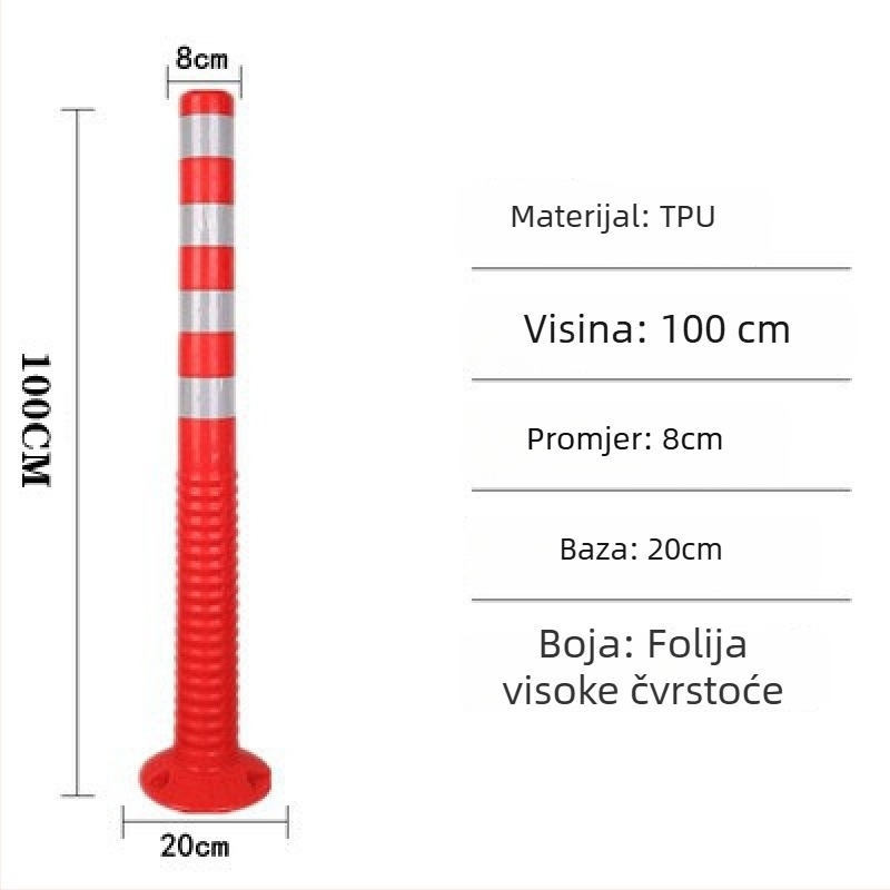 PE plastični upozoravajući stup s PU elastičnim stupom, EVA izolator ceste, reflektirajući stup i vodilni kolčić