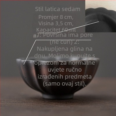 Ručno izrađena čajna šalica od ljubičaste keramike – velika majstorska šalica, Kung Fu set za čaj