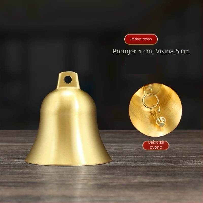 Novi mesingani privjesak sa zvončićem i kineskim čvorom za kućni feng shui, dekorativni zvončić