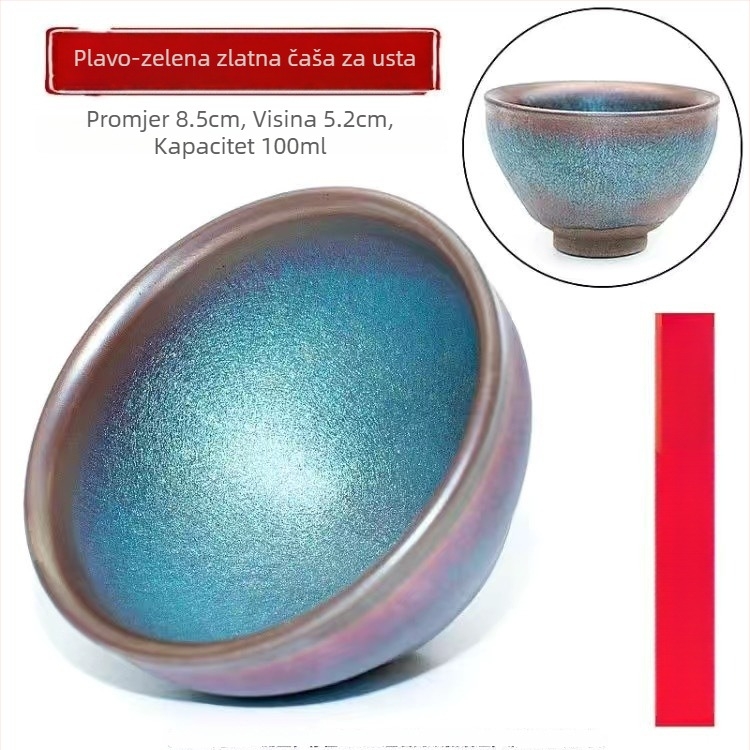 Autentična Jianyang Jianzhan šalica za čaj, za osobnu uporabu, keramička šalica s glazurom peći, velika veličina, unisex, jednokratna porcija