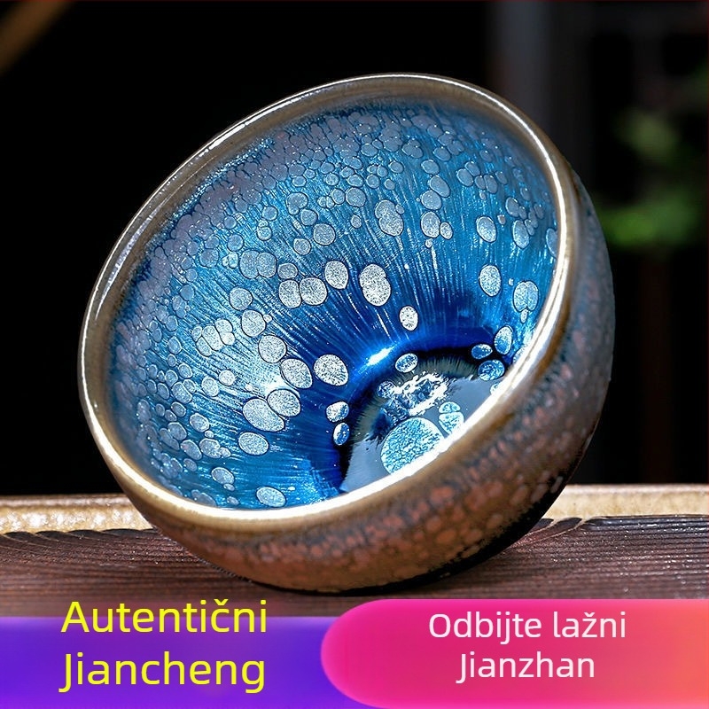 Autentična Jianyang Jianzhan šalica za čaj, za osobnu uporabu, keramička šalica s glazurom peći, velika veličina, unisex, jednokratna porcija