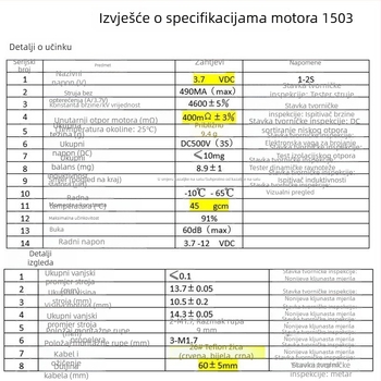 1503 Mikro bezčetkasti motor za dron – motor za model zrakoplova, DIY modifikacija