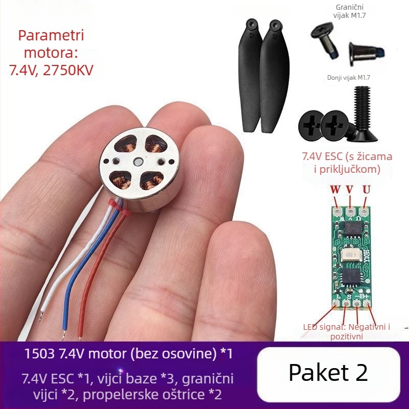 1503 Mikro bezčetkasti motor za dron – motor za model zrakoplova, DIY modifikacija