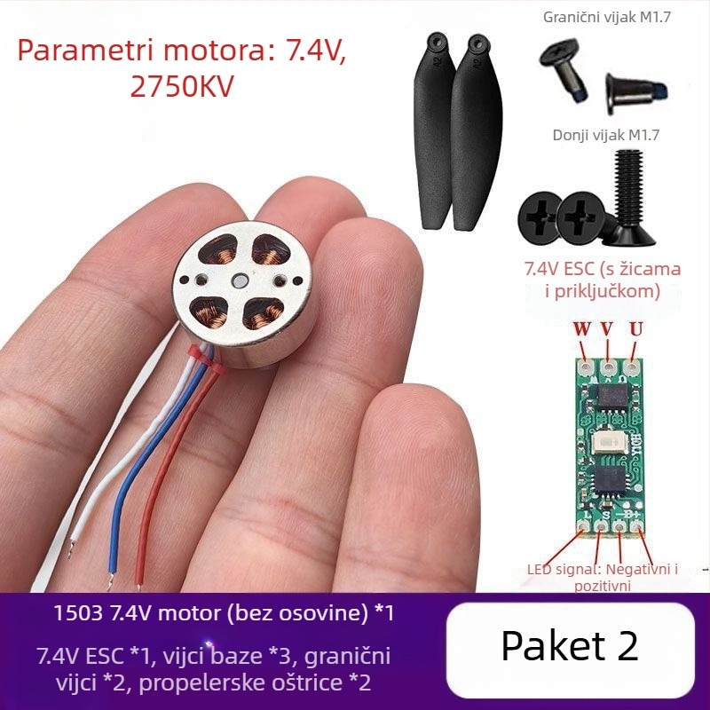 1503 Mikro bezčetkasti motor za dron – motor za model zrakoplova, DIY modifikacija