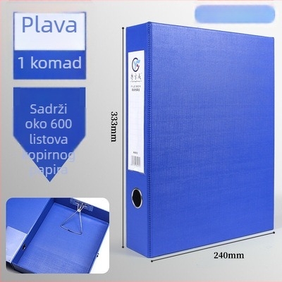 PVC kutija za dokumente velikog kapaciteta s metalnim klipom, A4 veličine, kutija za pohranu
