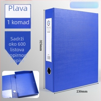 PVC kutija za dokumente velikog kapaciteta s metalnim klipom, A4 veličine, kutija za pohranu