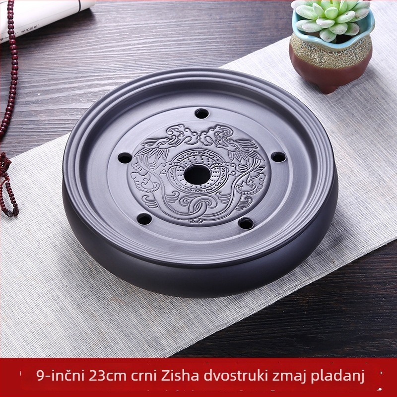 Gongfu čajni set iz Chaoshan purpurne gline, keramika s vodnim spremnikom i platformom za suho zaparivanje, mali čajni podmetač za kućnu upotrebu, novi kineski stil