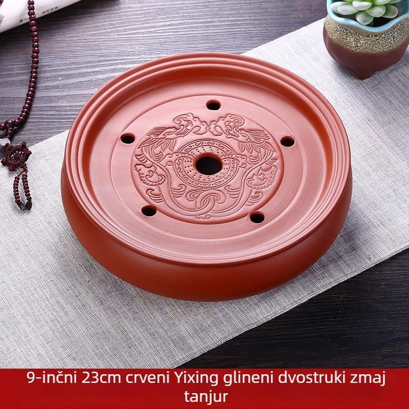 Gongfu čajni set iz Chaoshan purpurne gline, keramika s vodnim spremnikom i platformom za suho zaparivanje, mali čajni podmetač za kućnu upotrebu, novi kineski stil