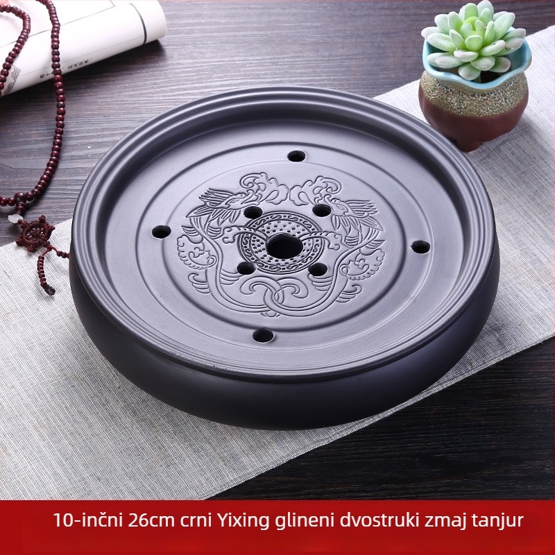 Gongfu čajni set iz Chaoshan purpurne gline, keramika s vodnim spremnikom i platformom za suho zaparivanje, mali čajni podmetač za kućnu upotrebu, novi kineski stil