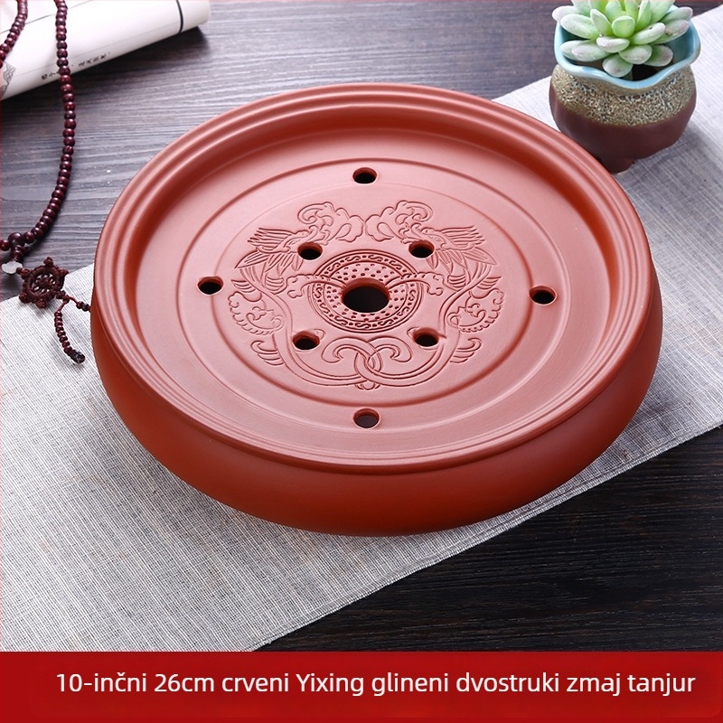 Gongfu čajni set iz Chaoshan purpurne gline, keramika s vodnim spremnikom i platformom za suho zaparivanje, mali čajni podmetač za kućnu upotrebu, novi kineski stil