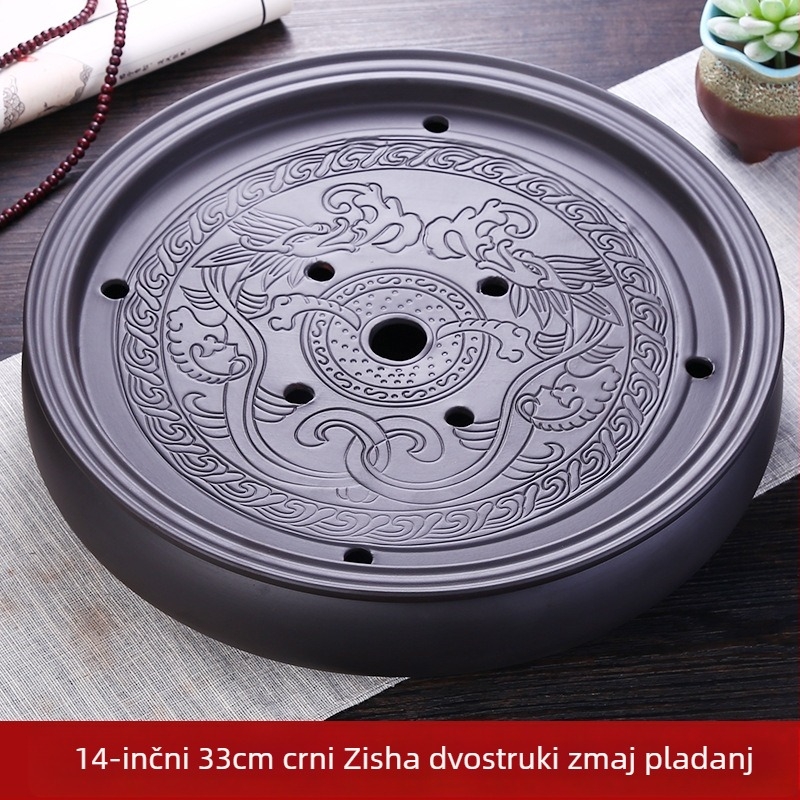 Gongfu čajni set iz Chaoshan purpurne gline, keramika s vodnim spremnikom i platformom za suho zaparivanje, mali čajni podmetač za kućnu upotrebu, novi kineski stil