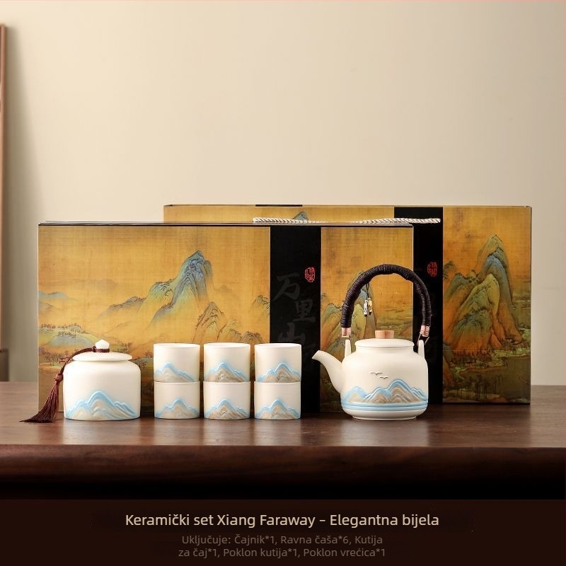 Kung Fu čaj set inspiriran Zabranjenim gradom, kineskog stila – pogodan za Dan učitelja, Festival Lunarne jeseni, useljavanje, vjenčanje i poslovni darovi