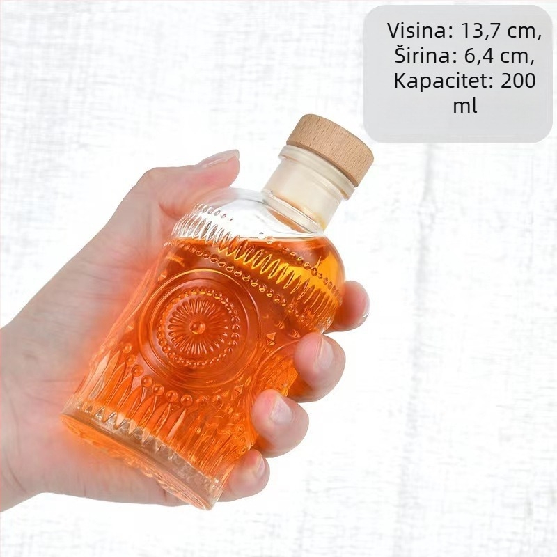 Staklena boca s dijamantnim uzorkom, zatvorena za domaće voće vino, mala prazna boca za doziranje i hladnu ekstrakciju za aromaterapiju