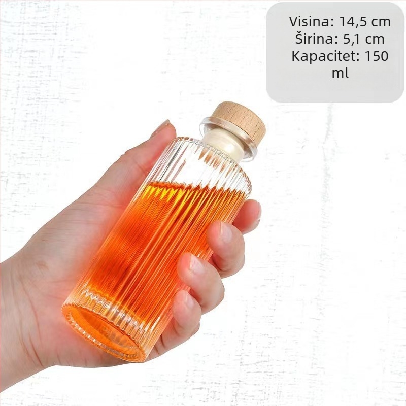 Staklena boca s dijamantnim uzorkom, zatvorena za domaće voće vino, mala prazna boca za doziranje i hladnu ekstrakciju za aromaterapiju