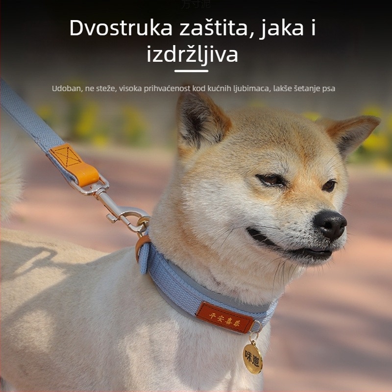 Ovratnik za srednje i velike pse s oznakom identifikacije, uzicom i corgi-stilom