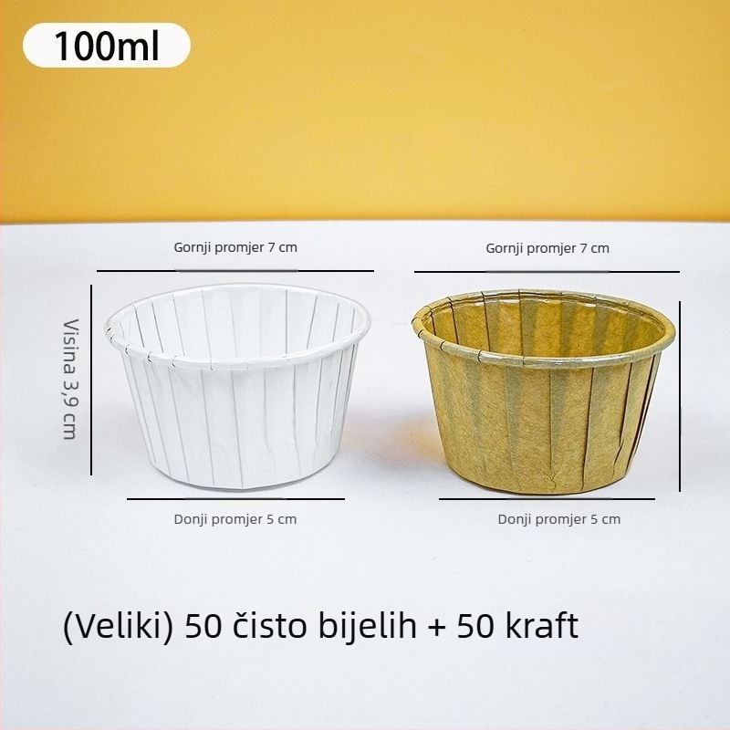 Jednokratne papirnate posudice za pečenje s gradijentnim rubom – otporne na curenje, za pečenje – mix i match za ulične štandove
