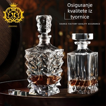Dekanter za whisky od kristalnog stakla, nordijskog stila, prozirna boca, 750 ml
