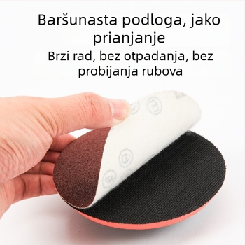 Flokirani brusni diski, kružni promjera 4/5 inča, samoljepljivi, za pneumatsku brusilicu i električnu bušilicu, suha obrada drva