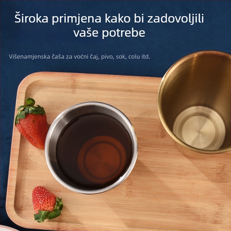 Kesler čaša za pivo od nehrđajućeg čelika 304, Instagram stil, jednoslojna kemping čaša, kapacitet 301–400 ml, jednobojna