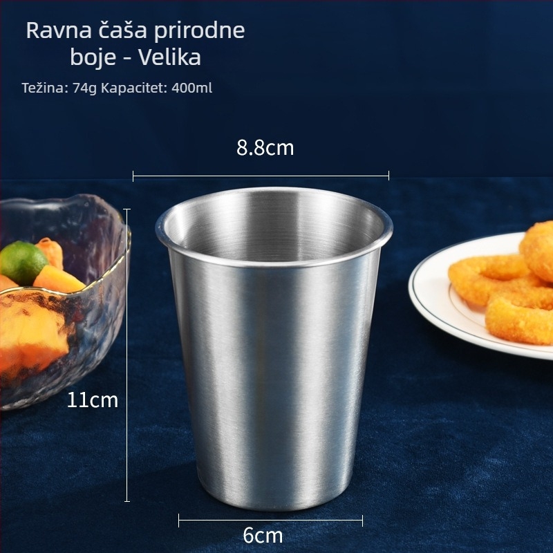 Kesler čaša za pivo od nehrđajućeg čelika 304, Instagram stil, jednoslojna kemping čaša, kapacitet 301–400 ml, jednobojna