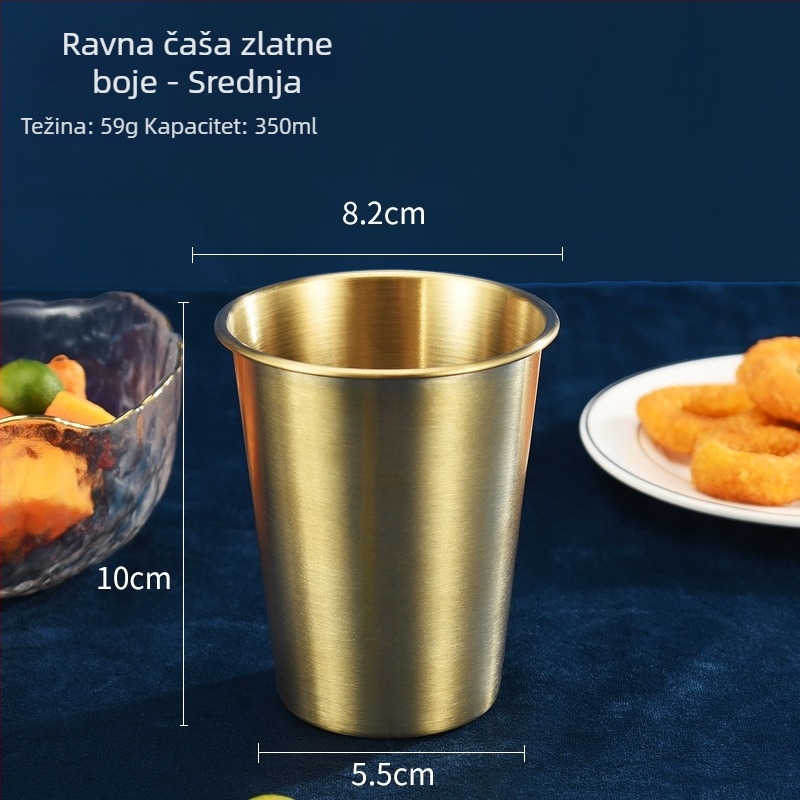 Kesler čaša za pivo od nehrđajućeg čelika 304, Instagram stil, jednoslojna kemping čaša, kapacitet 301–400 ml, jednobojna