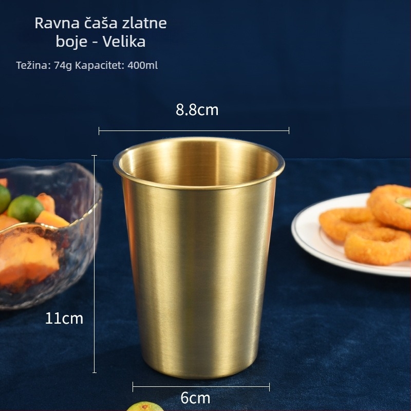 Kesler čaša za pivo od nehrđajućeg čelika 304, Instagram stil, jednoslojna kemping čaša, kapacitet 301–400 ml, jednobojna