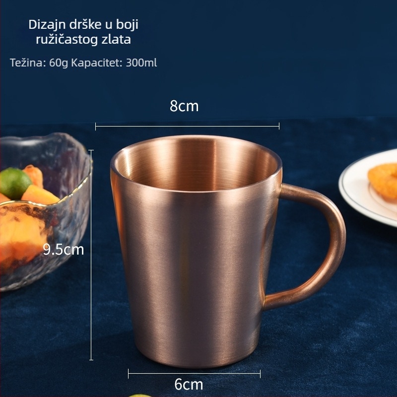 Kesler čaša za pivo od nehrđajućeg čelika 304, Instagram stil, jednoslojna kemping čaša, kapacitet 301–400 ml, jednobojna