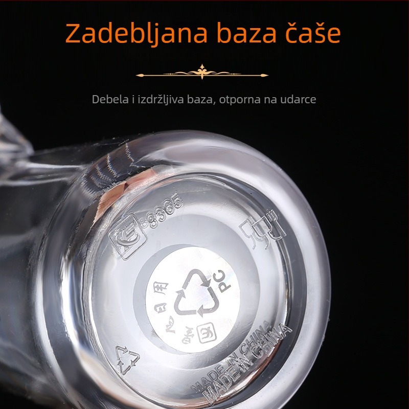 Plastični dekantator za alkohol s prozirnim akrilnim tijelom, otporan na padove, s mjernom skalom za vino i žestoka pića
