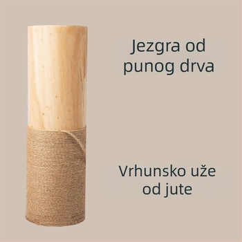 Uspravna daska za grebanje mačaka od čvrstog drveta, dodatno debela i velika, otporna na habanje, ne otpada vlakna, trajna igračka za mačke