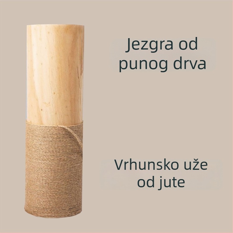 Uspravna daska za grebanje mačaka od čvrstog drveta, dodatno debela i velika, otporna na habanje, ne otpada vlakna, trajna igračka za mačke