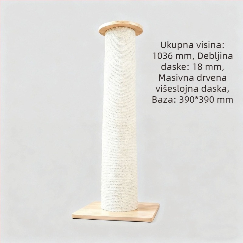 Uspravna daska za grebanje mačaka od čvrstog drveta, dodatno debela i velika, otporna na habanje, ne otpada vlakna, trajna igračka za mačke