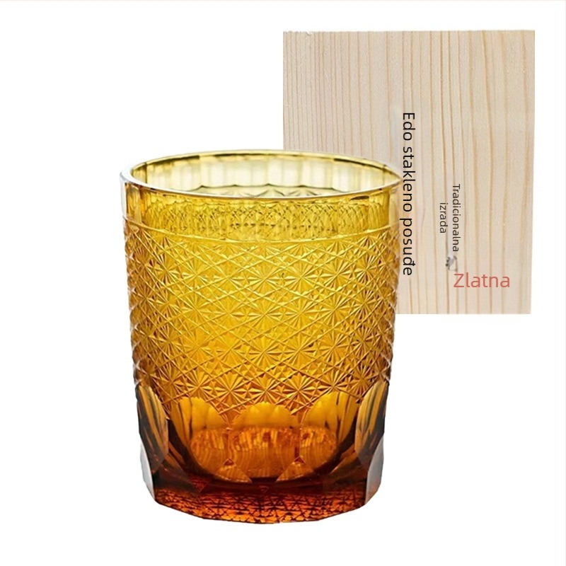 Edo Kiriko kristalna čaša za whiskey i sake, japanska ručna izrada, 301–400 ml