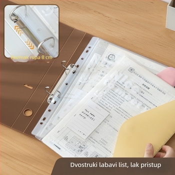 A4 dokument mapa s D-tip klipom sa dva otvora, prozirna fascikla za datoteke i pločica za pisanje