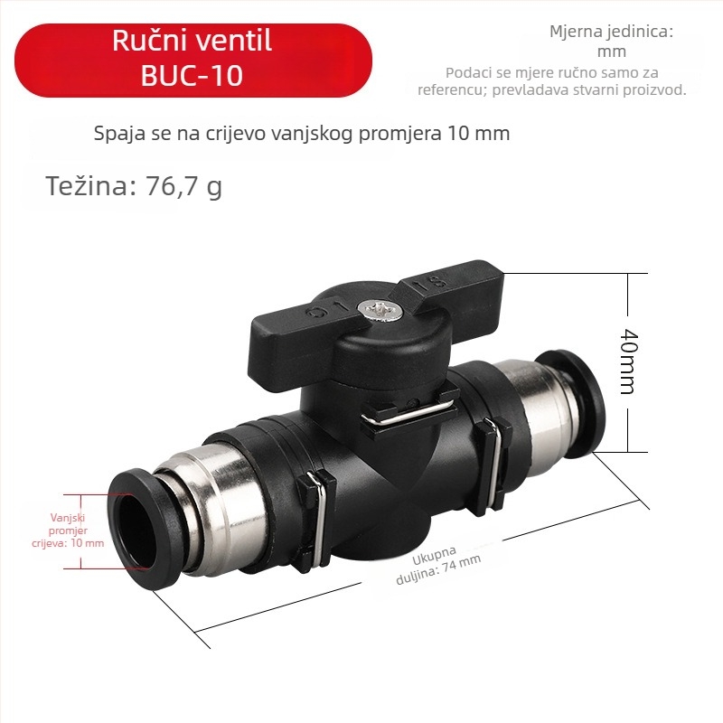 BUC-4 681012 Pneumatski brzi spojni ventil s ručnim ventilom HVFF