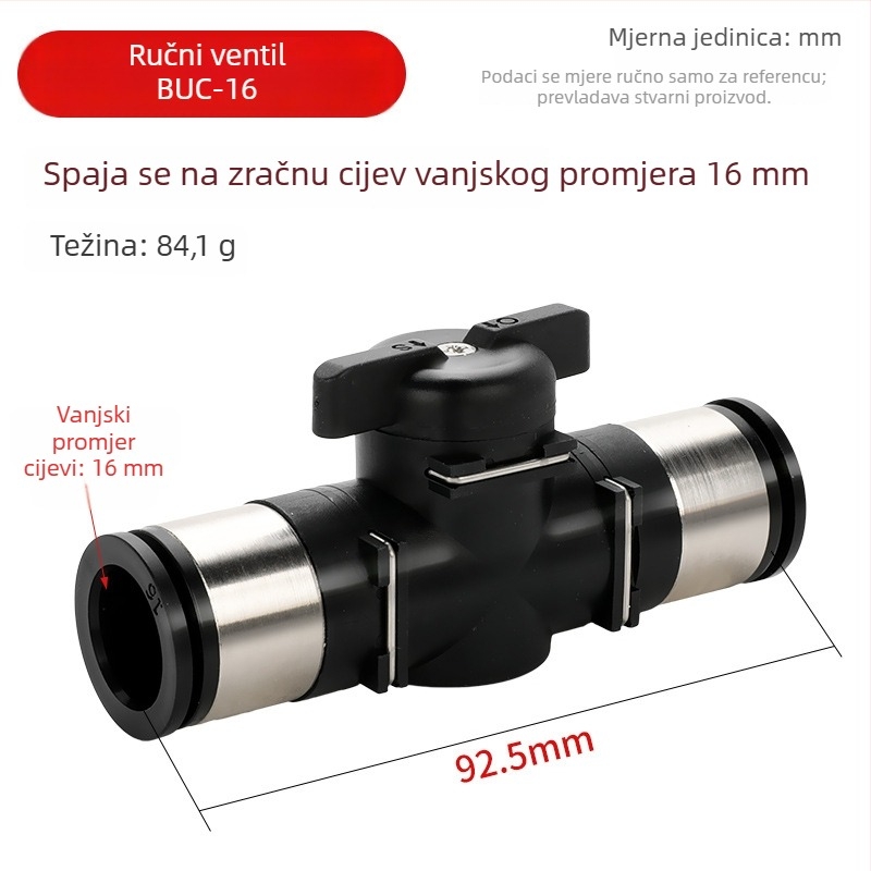 BUC-4 681012 Pneumatski brzi spojni ventil s ručnim ventilom HVFF