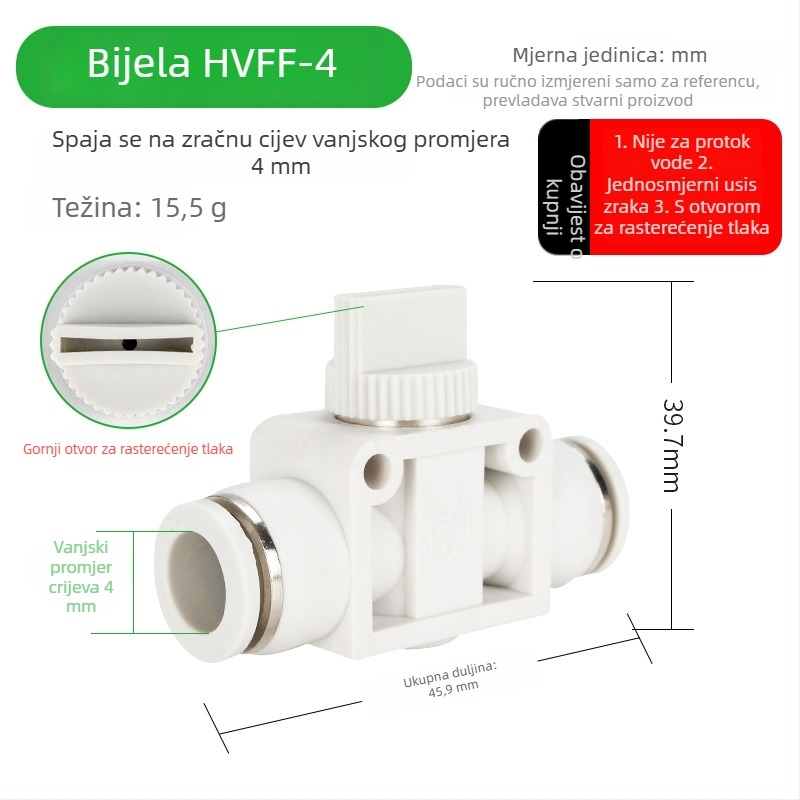 BUC-4 681012 Pneumatski brzi spojni ventil s ručnim ventilom HVFF