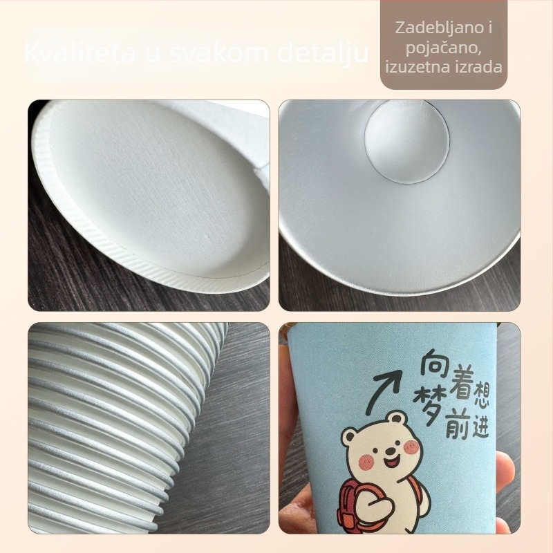 Premium jednokratna papirnata čaša s aluminijskom folijom, sigurnost hrane, zlatni završetak
