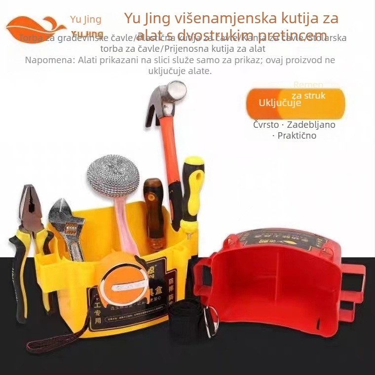 Torba za čavle za stolarske poslove s kaišem i čvrstom plastičnom kutijom