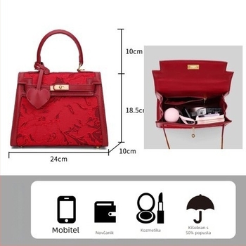 Izšivana svadbena torbica od PU kože, Kelly stil, srednje veličine, za nošenje na rame ili crossbody, za dnevnu uporabu