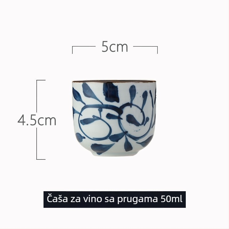 Keramički vino set u japanskom stilu s bocom i čašama, grijač vina – za restoran i kućnu uporabu