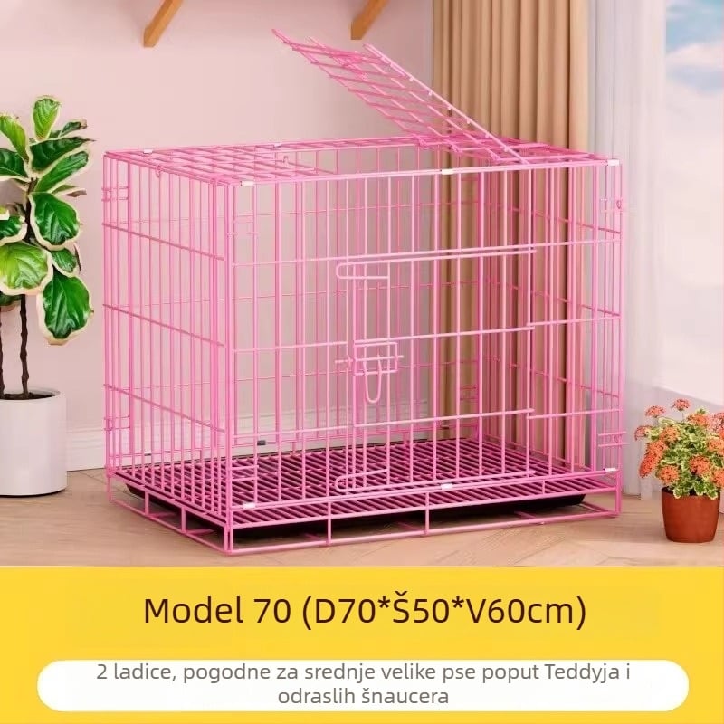 Sklopiva unutarnja kućica za pse s pladnjem za toaletu, pogodna za pse srednje i manje veličine (Teddy/Bichon)