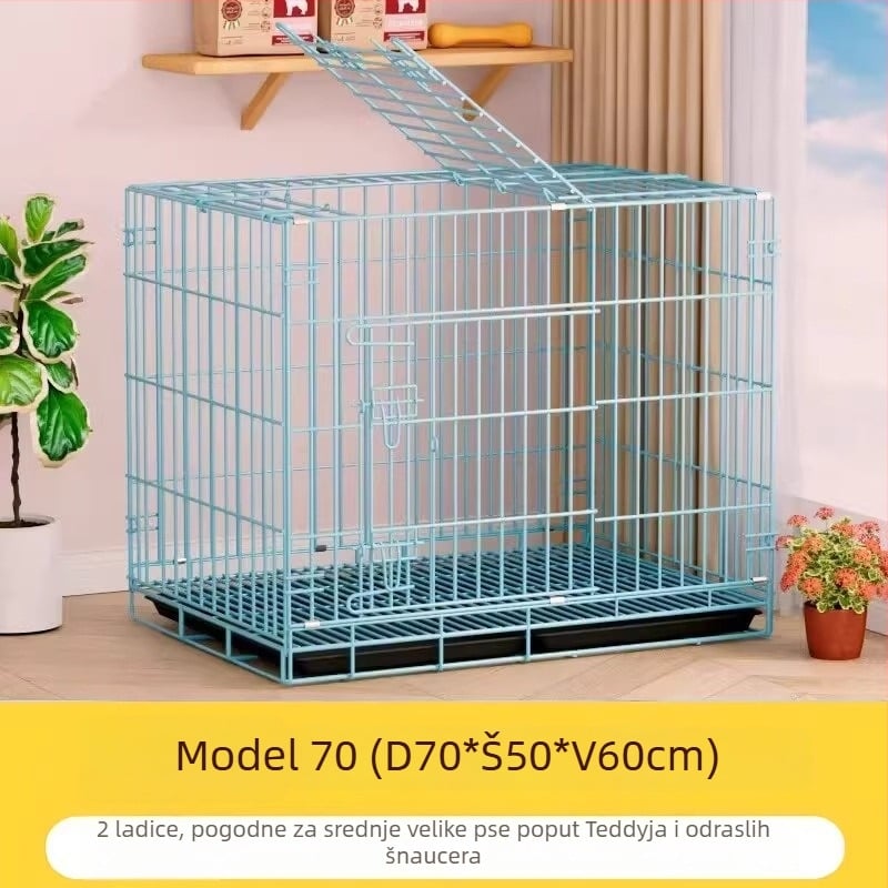 Sklopiva unutarnja kućica za pse s pladnjem za toaletu, pogodna za pse srednje i manje veličine (Teddy/Bichon)