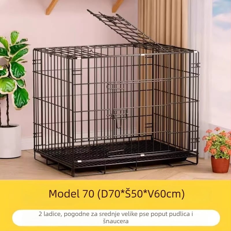 Sklopiva unutarnja kućica za pse s pladnjem za toaletu, pogodna za pse srednje i manje veličine (Teddy/Bichon)