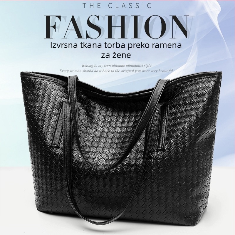 Nova ženska tkanina tote torba s velikim kapacitetom, svakodnevno nošenje, PU koža