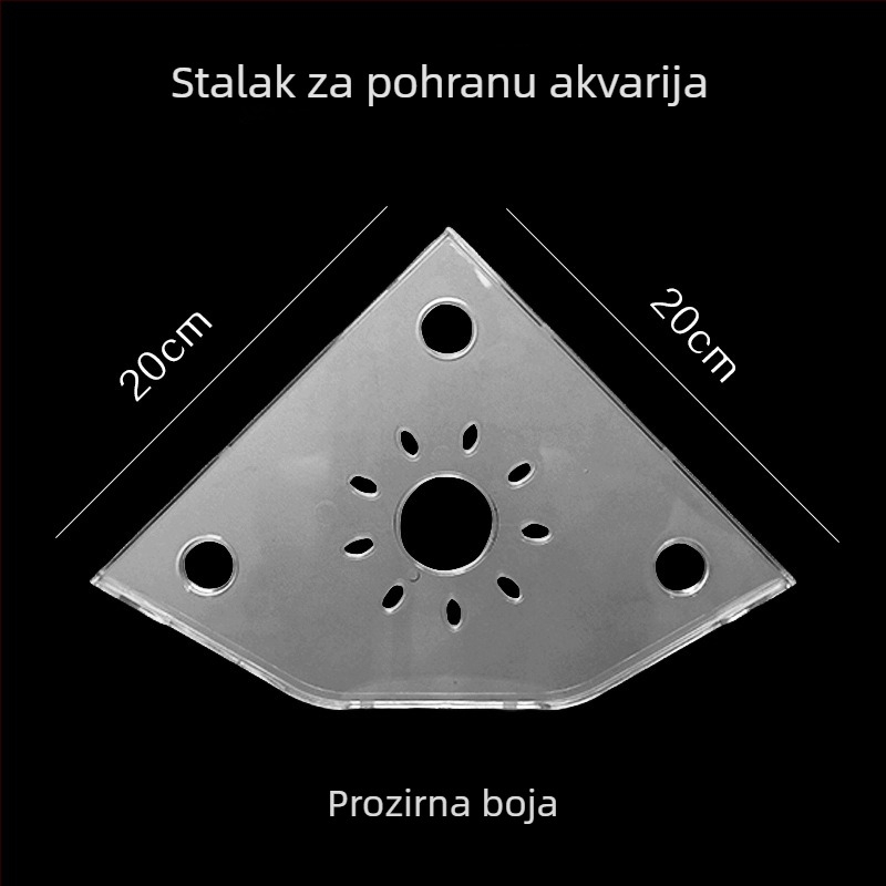 Kutni stalak za akvarij bez bušenja, organizator hrane za ribe, gornji dekorativni nosač s pladnjem za hidroponične biljke